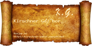 Kirschner Gábor névjegykártya